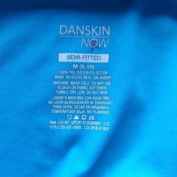 Danskin Now Long Sleeve Top Womens Medium Blue Semi Fitted Pullover Active Wear - Picture 12 of 12
